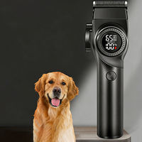 Tondeuse de toilettage pour animaux à faible bruit avec écran LCD, rechargeable, avec peignes de guidage réglables pour chiens et chats, vente en gros