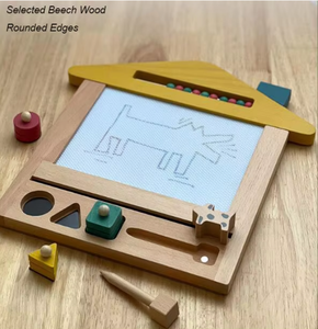 Papan Gambar Kayu Beech untuk Anak-anak dengan Pena Stempel - Product Image 2