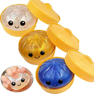 Glitter Dumplings Squishy Suave con Vaporizador, Bolo de Vapor Squishy, Juguete Sensorial de Compresión Lenta, Blandura Descompresiva - Product Image 5
