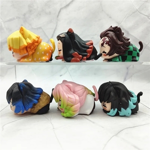 6 pz/set cacciatrice di demoni Tanjirou Nezuko Zenitsu <span class=keywords><strong>Inosuke</strong></span> Mitsuri gatto addormentato Figure in PVC decorazione Desktop Action Figure giocattoli - Product Image 2