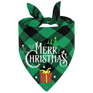Christmas Pet Bandanas Plaid Pattern Single Layer Dog Cat Neck <b>Scarf</b> Festival Winter Accessory - Product Image 3