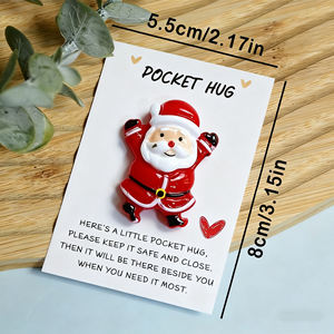 Tarjeta de abrazo de bolsillo de Navidad con dijes de resina regalos de recuerdo decoración cómoda de larga distancia recordatorio de <span class=keywords><strong>amistad</strong></span> con tarjeta de mensaje - Product Image 6