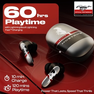 Boult X Mustang 60H 20 heures d'autonomie de la batterie IPX5 Étanche Chargement de type C Prise en charge de l'application Jumelage double 4 microphones ENC 45 ms Faible latence - Product Image 3