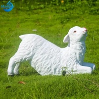 Sculpture d'animal en résine de fibre de verre personnalisée, taille réelle, reproduction d'agneau en fibre de verre, statue d'animal en fibre de verre à vendre