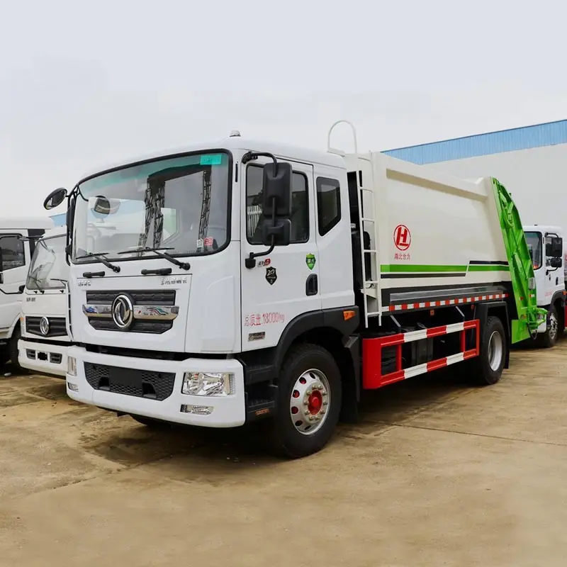 Dongfeng marka çöp kamyonu 4x2 230hp sıkıştırma çöp toplayıcı çöp toplama kamyonu