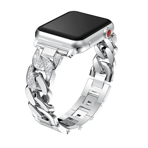 Bracelet de montre en diamant, chaîne en jean à une rangée de strass pour Apple Watch 38mm 42mm pour <span class=keywords><strong>Iwacth</strong></span> 6 7 8Series - Product Image 2