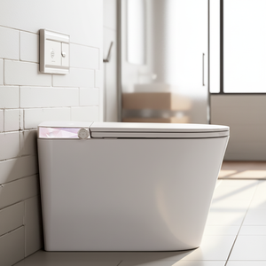 Toilette intelligente carrée S007 avec télécommande, sans réservoir, électrique, automatique, siège chauffant, séchage à l'air pour salle de bain - Product Image 1