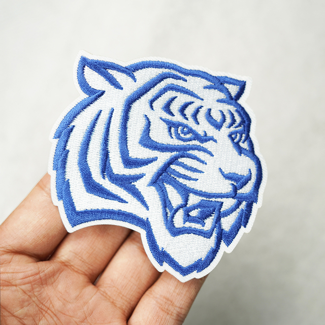 Custom Heat Hat Small Animal Embroidery Patch Tiger Cartoon Iron on Patches for Clothing