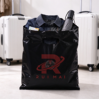 Sacs de remerciement personnalisés avec logo imprimé, sacs de courses en plastique colorés avec poignées découpées pour boutiques, cadeaux, vêtements et vente au détail