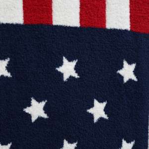 Coperta di lancio della bandiera americana in filato di piume con <span class=keywords><strong>stelle</strong></span> e strisce rosse bianche e blu per l'arredamento della casa patriottico - Product Image 2