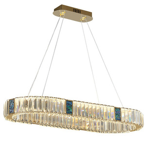 Home Decoration Round 2-Rings Modern <b>Ceiling</b> <b>Crystal</b> Lamp for Restaurant Kitchen Island <b>LED</b> Luxury Chandelier Pendant <b>Light</b> Fixt - Product Image 1