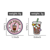 Broche en émail pour les amateurs de café glacé, style boisson mignon, design princesse pour les amateurs de café glacé, vente en gros