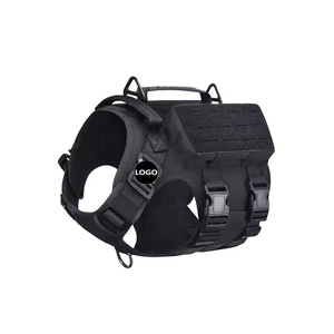 Custom Logo Tactical Dog <b>Harness</b> MOLLE Design Heavy Duty Adjustable Training <b>Pet</b> <b>Harness</b> Vest For Large Working Dogs - Product Image 2