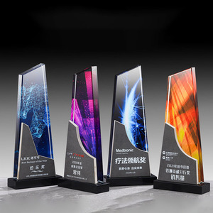 Trophées sportifs en cristal K9 vierge Wangzhe personnalisés, gravés au laser 3D et imprimés UV, forme irrégulière en verre marbré, pour <span class=keywords><strong>la</strong></span> vente en gros et <span class=keywords><strong>la</strong></span> personnalisation DIY - Product Image 2