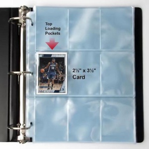 Luxury PU <b>Leather</b> 9 Pocket Card Storage Pages 3 Ring Trading Card Protector Sleeves for TCG Game Sports Cards - Product Image 5