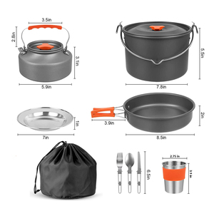 <span class=keywords><strong>Set</strong></span> da Cucina da Campeggio Ultraleggero Pieghevole da 22 Pezzi per 4 Persone, Kit Attrezzatura da Campeggio con Pentola e Bollitore per Caffè - Product Image 1