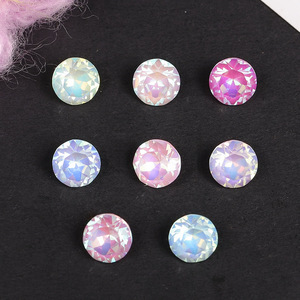 Strass en verre cristal ronds à dos plat, colorés et brillants, pour nail art et accessoires de bijouterie DIY - Product Image 2