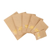 Sachets d'emballage alimentaire de luxe en papier kraft brun à trois soudures latérales, refermables, avec doublure en aluminium, thermosoudables, à fermeture éclair, recyclables