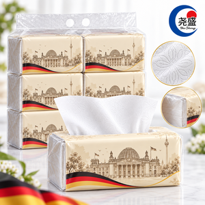 Mehrlagiges Gesichtstuch Weich Geprägt mit Blumenpunkt-Muster Deutsche Sehenswürdigkeiten Softpack Haushalt Badezimmer Gesichtstücher - Product Image 1