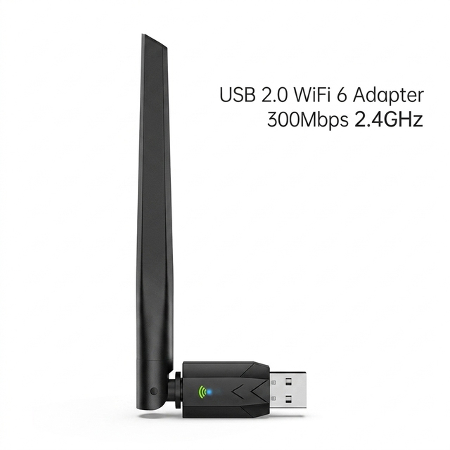 Mini USB WiFi Network Card 300Mbps High Speed 2.4G WiFi 6 Adapter AIC8800FC Solution for Windows 7/10/11 Notebook