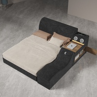 King-Size Luxus-Stoffbett mit USB HD-Projektor Modernes Design Drehfunktion Multifunktionales Klappbares Sofabett Maßgefertigt