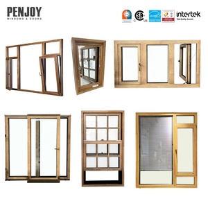 PENJOY Fenêtre française en bois massif à ouverture vers l'intérieur, personnalisée, style architectural ancien, pour la décoration de villas et bâtiments rétro - Product Image 4