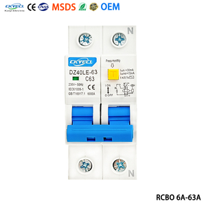 เบรกเกอร์กันไฟดูดกลับ CKYECL OEM รุ่น <span class=keywords><strong>DZ47LE</strong></span>-63 ซีรีส์ 25A <span class=keywords><strong>32</strong></span> แอมป์ แบบมินิ RCBO วัสดุทองแดง ติดตั้งบนราง 220V 63A DZ40LE-63 - Product Image 1