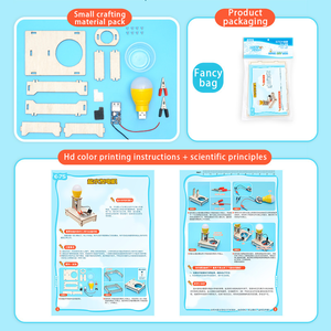Enfants École Science Expérience Physique Lumières DIY Assemblage Éducatif Bois Eau Salée Puissance <span class=keywords><strong>Lampe</strong></span> Science Jouets - Product Image 5