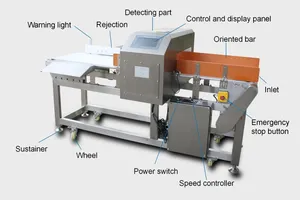 Transportador industrial Detector de metales Ajuste automático Línea de producción de autoaprendizaje Túnel China