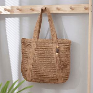 Bolso de Mano Personalizado de Alta Calidad para Mujer, Bolso de Playa de Rafia Tejida, Bolso de Viaje de Verano - Product Image 3