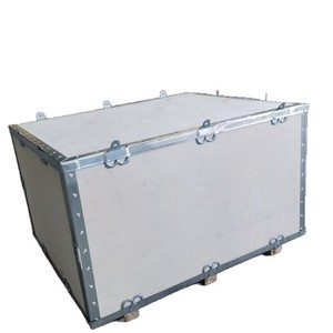 Caja de madera con bordes de acero resistente al sol, personalizable para transporte logístico, exportación y embalaje de mercancías. - Product Image 1