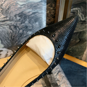 Belle <span class=keywords><strong>scarpe</strong></span> basse da <span class=keywords><strong>donna</strong></span> con <span class=keywords><strong>borchie</strong></span> metalliche a punta chiusura antiscivolo antiscivolo per la primavera estate autunno - Product Image 4