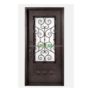 Puerta <span class=keywords><strong>de</strong></span> <span class=keywords><strong>entrada</strong></span> <span class=keywords><strong>de</strong></span> hierro principal eléctrica personalizada, puerta <span class=keywords><strong>de</strong></span> diseño <span class=keywords><strong>de</strong></span> Villa, puerta principal individual, precio - Product Image 6