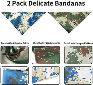 وشاح للكلاب بنمط التمويه مطبوع على القطن، إكسسوارات للحيوانات الأليفة بتصميم عصري وأنيق، بيع بالجملة من المصنع - Product Image 4