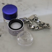 Ventes chaudes, mini flacon rond de haute qualité 2 en 1 pour eye-liner crème, poudre à sourcils, crème à sourcils, emballage rabattable avec miroir