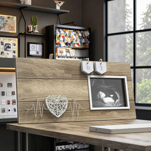 Cadre de compte à rebours de grossesse de nouvelle maman-Affichage de photos de sonogramme <span class=keywords><strong>en</strong></span> bois avec suivi de progression hebdomadaire - Product Image 2