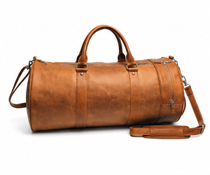 Sac de voyage en cuir de veau pleine fleur, sac de voyage rustique pour affaires - Product Image 1