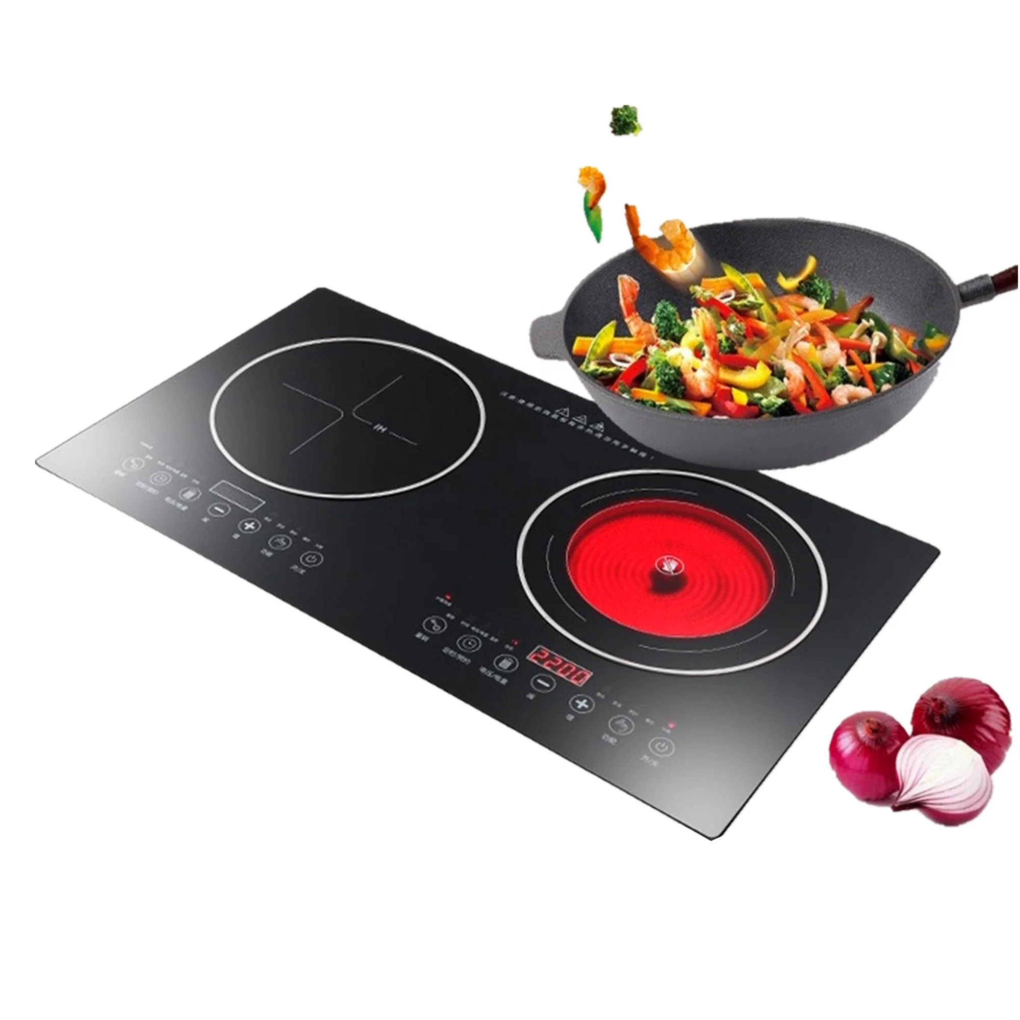 4000W Electric Double Stove Induction Cooker 2 Burner Plates Gas Stove And Electric Infrared Cooktop