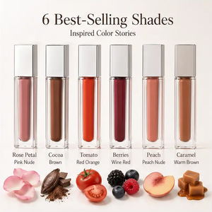Brillo Labial Voluminizador con Efecto Espejo de Lujo, Tubos Cuadrados con Base Gruesa, Maquillaje Diario, Logotipo Personalizado - Product Image 2