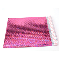 Sobres de burbuja acolchados con logotipo personalizado, papel de aluminio metálico, color oro rosa, bolsas de correo, correo