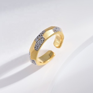 custom plata 925 sterling <b>silver</b> flower double color <b>ring</b> fashion jewelry vintage minimalist <b>adjustable</b> 18k gold plated <b>rings</b> - Product Image 4