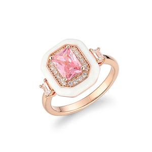 Anillo Cuadrado de Plata de Ley 925 con Gema Azul Brillante Clásica y Esmalte Negro para Mujer y Hombre, Joyería Hecha a Mano para Boda - Product Image 1