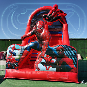 Toboggan aquatique <span class=keywords><strong>gonflable</strong></span> commercial Spiderman pour enfants avec piscine intégrée - Château <span class=keywords><strong>gonflable</strong></span> Spiderman pour fêtes - Product Image 1