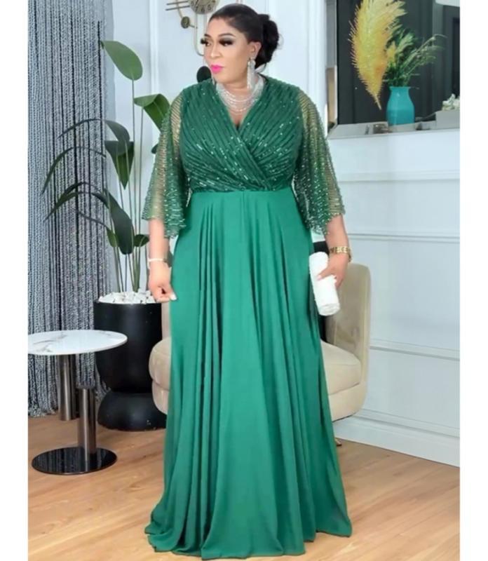 long evening dresses for larger ladies Stretch Satin Sleek Long Glitter Prom Dress main image 1