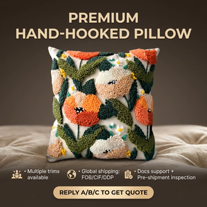 Oreiller personnalisé de luxe avec crochet brodé de fleurs mignonnes Coussin unique coloré de style moderne pour la décoration intérieure ou l'hôtel - Product Image 1