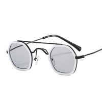 OT8045 Lunettes de soleil rondes à double pont à prix raisonnable Lunettes de soleil Steam Punk Vente en gros Chine Lunettes de soleil à monture métallique pour hommes