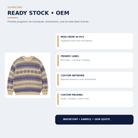 Pull Ras du Cou Homme en Coton, Laine et Nylon, Motif Jacquard Fair Isle, Style Vintage Streetwear, Vente en Gros OEM