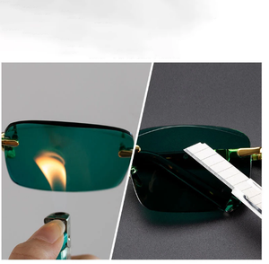 <span class=keywords><strong>Gafas</strong></span> <span class=keywords><strong>de</strong></span> <span class=keywords><strong>Sol</strong></span> <span class=keywords><strong>de</strong></span> Piedra para Hombre con <span class=keywords><strong>Cristal</strong></span> Verde para Mujer sin Montura <span class=keywords><strong>de</strong></span> Alta Calidad Antiarañazos - Product Image 5