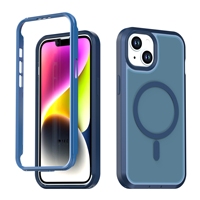 Étui de téléphone magnétique robuste 2 en 1 pour iPhone 13 et iPhone 14, coque de protection robuste avec anneau magnétique intégré