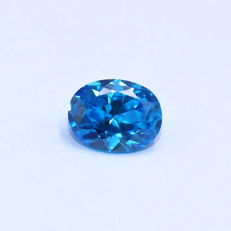 Fabrik verkauf aquamarin blau 9*11mm oval form synthetische zirkon steine für schmuck machen